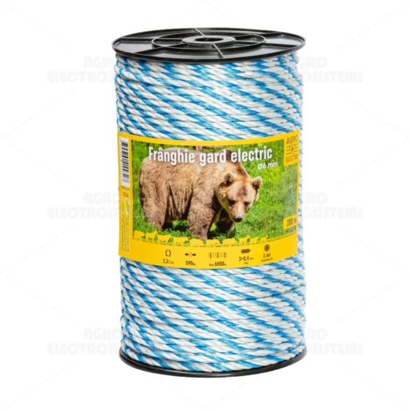 Frânghie gard electric - 200 m - 590 kg - 2,3 Ω/m
