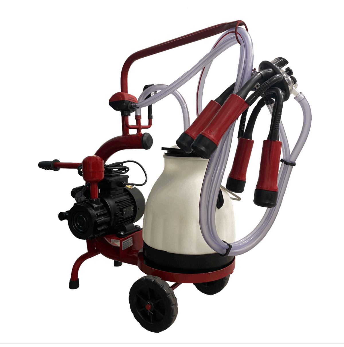 Aparat de muls vaci, 1 post, 1 bidon 20L plastic, pahare plastic, 250l/min, 0,55kw - imagine 1