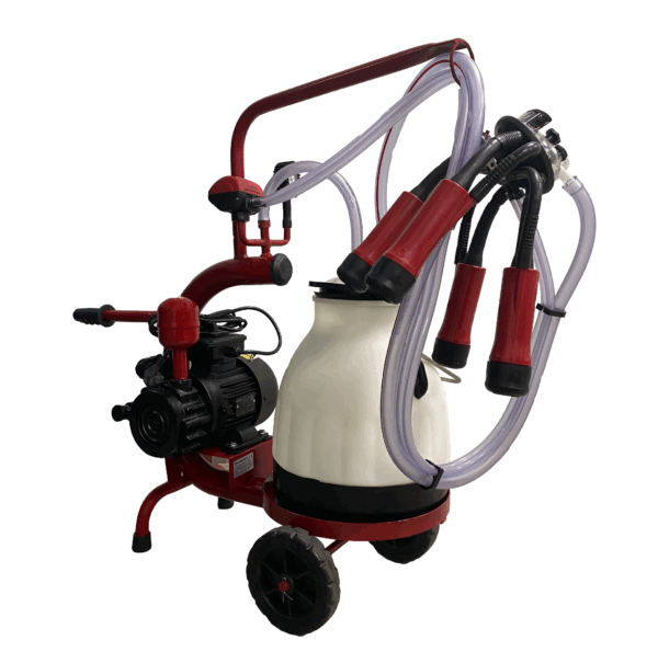 Aparat de muls vaci, 1 post, 1 bidon 20L plastic, pahare plastic, 250l/min, 0,55kw