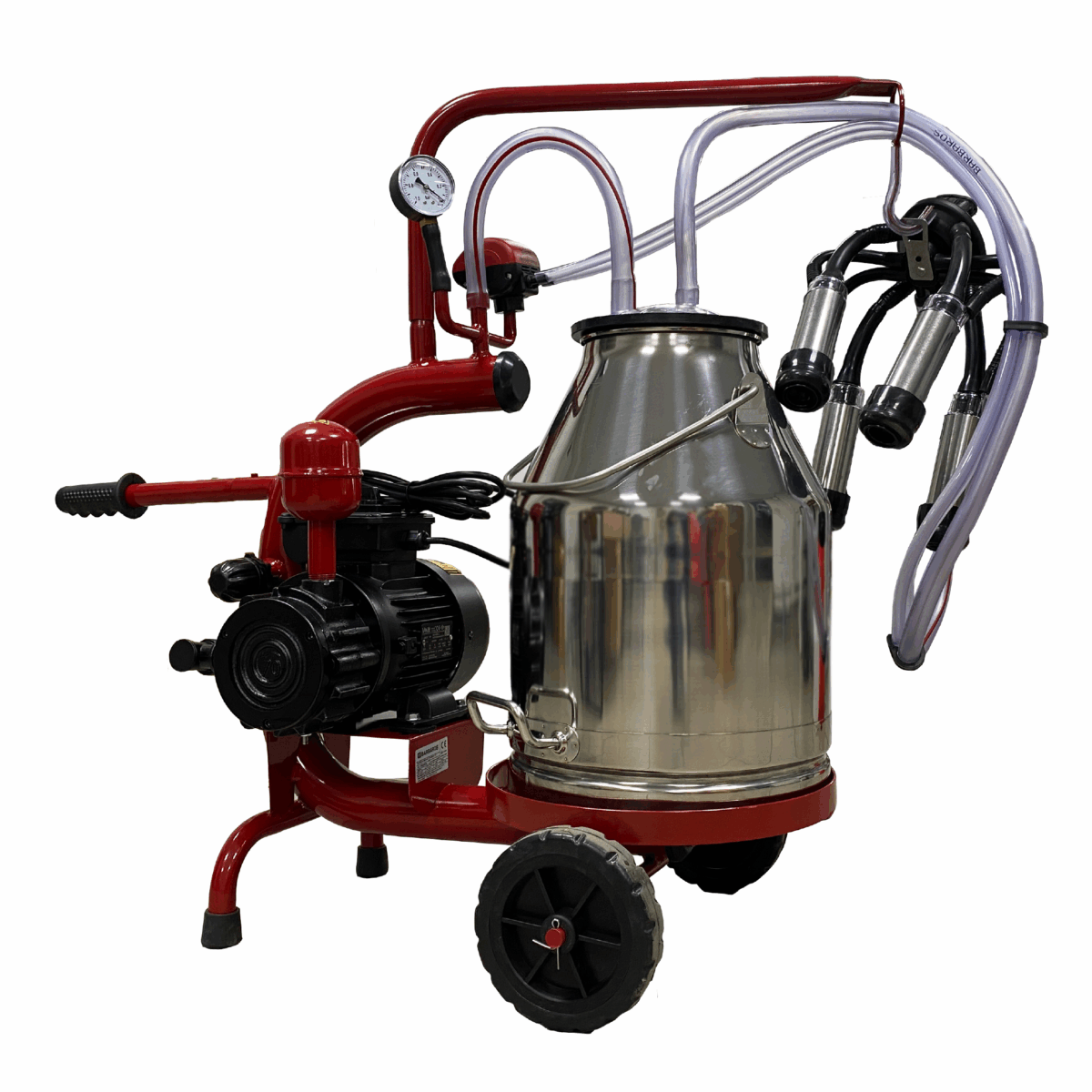 Aparat de muls vaci, 1 post, 1 bidon 30L inox, pahare inox, 250l/min, 0,55kw - imagine 1