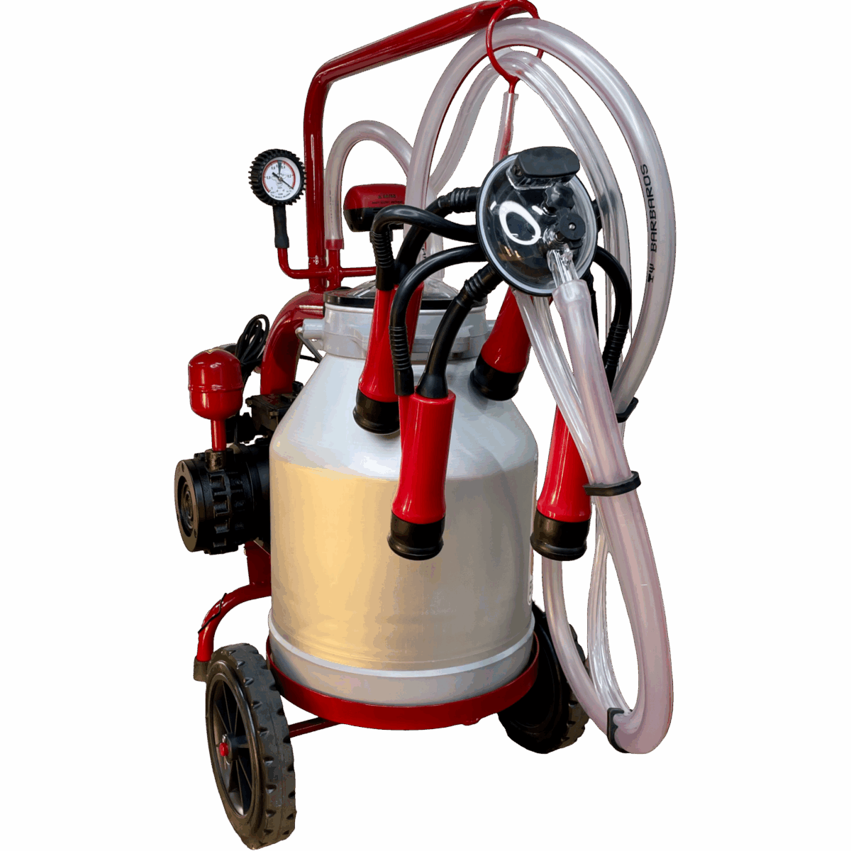Aparat de muls vaci, 1 post, 1 bidon 30L aluminiu, pahare plastic, 250l/min, 0,55kw - imagine 2