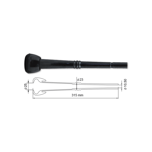 Manson din cauciuc tip 1, Ø25mm-Ø23mm-Ø10,50 mm, lungime 315 mm, 4 buc