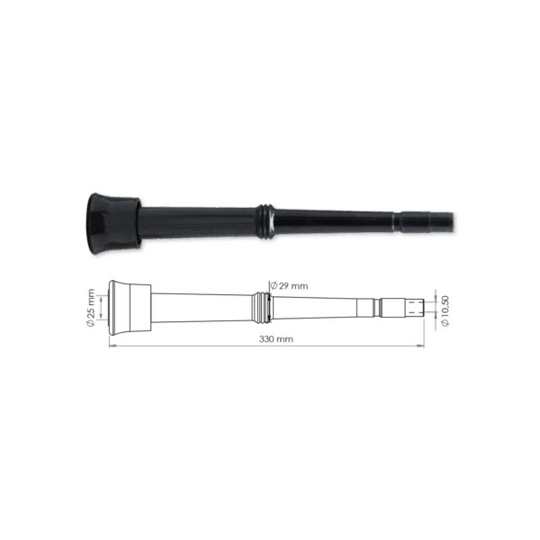 Manson din cauciuc tip 2,  Ø25mm-Ø29mm-Ø10,50 mm, lungime 330 mm, 4 buc