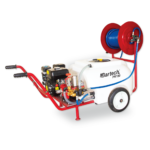 Atomizor 200l cu motor termic, 6,5 cp, tambur și furtun de presiune 25m, 8mm, 75 bar