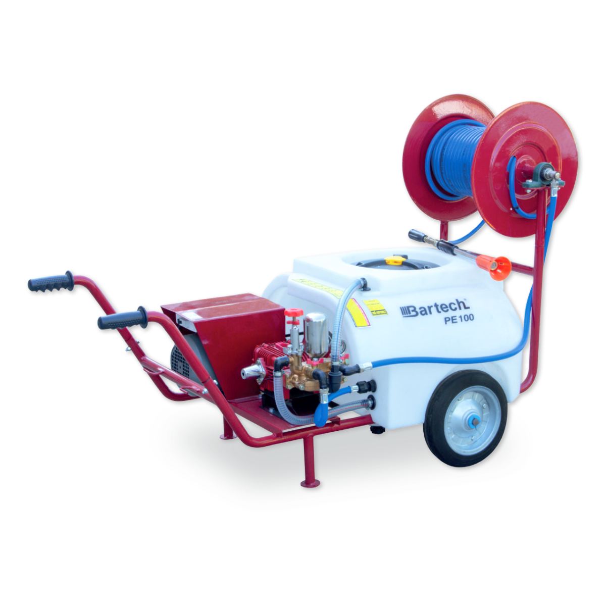 Atomizor 200l cu motor electric monofazat 1,5kw, tambur și furtun de presiune 25m, 8mm, 75 bar - imagine 1