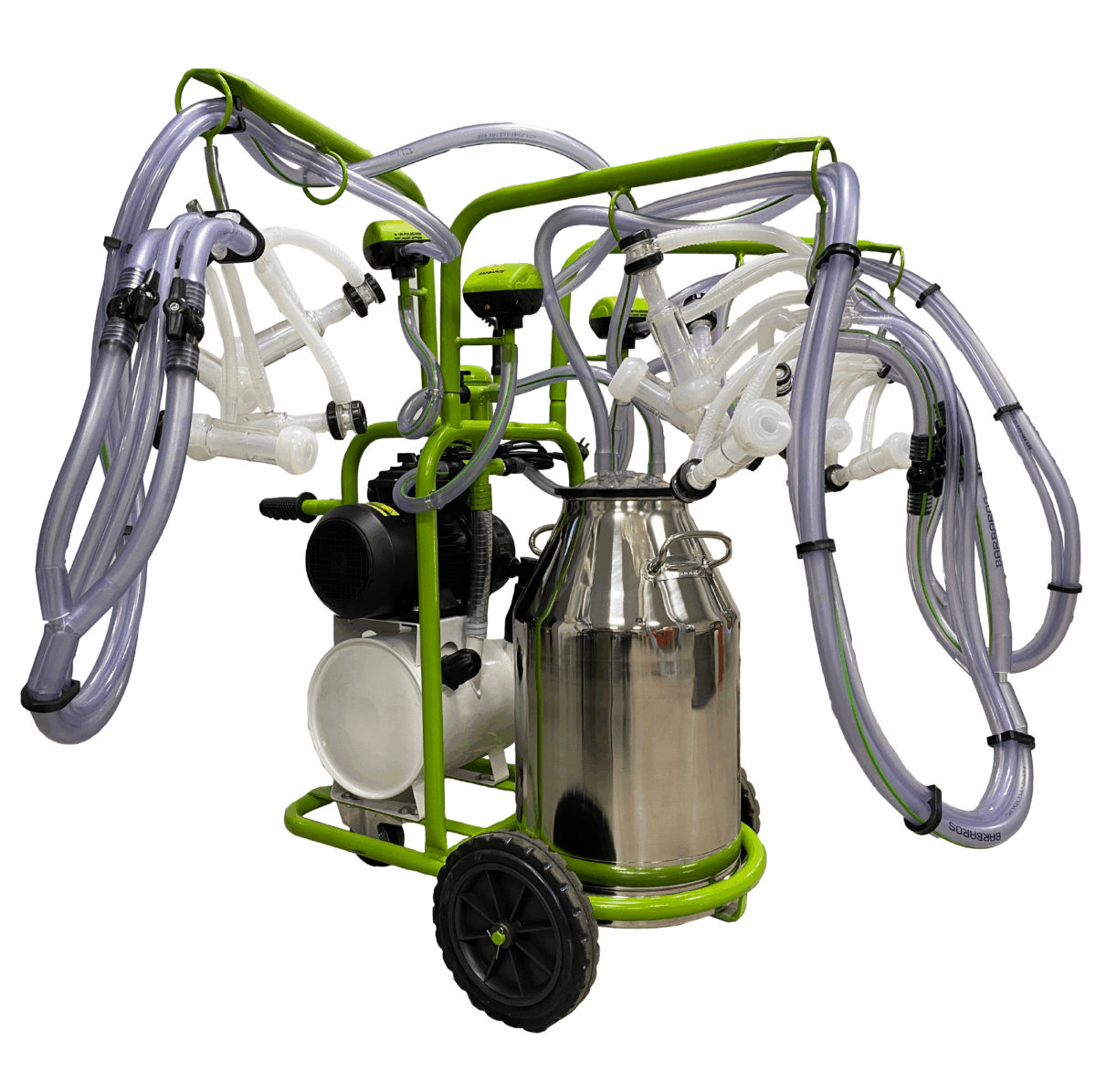 Aparat de muls oi, 6 posturi, 1 bidon 40L inox, pahare plastic, 480l/min, ulei, 1,1 kw - imagine 1