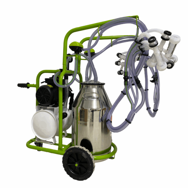 Aparat de muls oi, 4 posturi, 1 bidon 40l inox, pahare plastic, 250l/min, 0,55kw