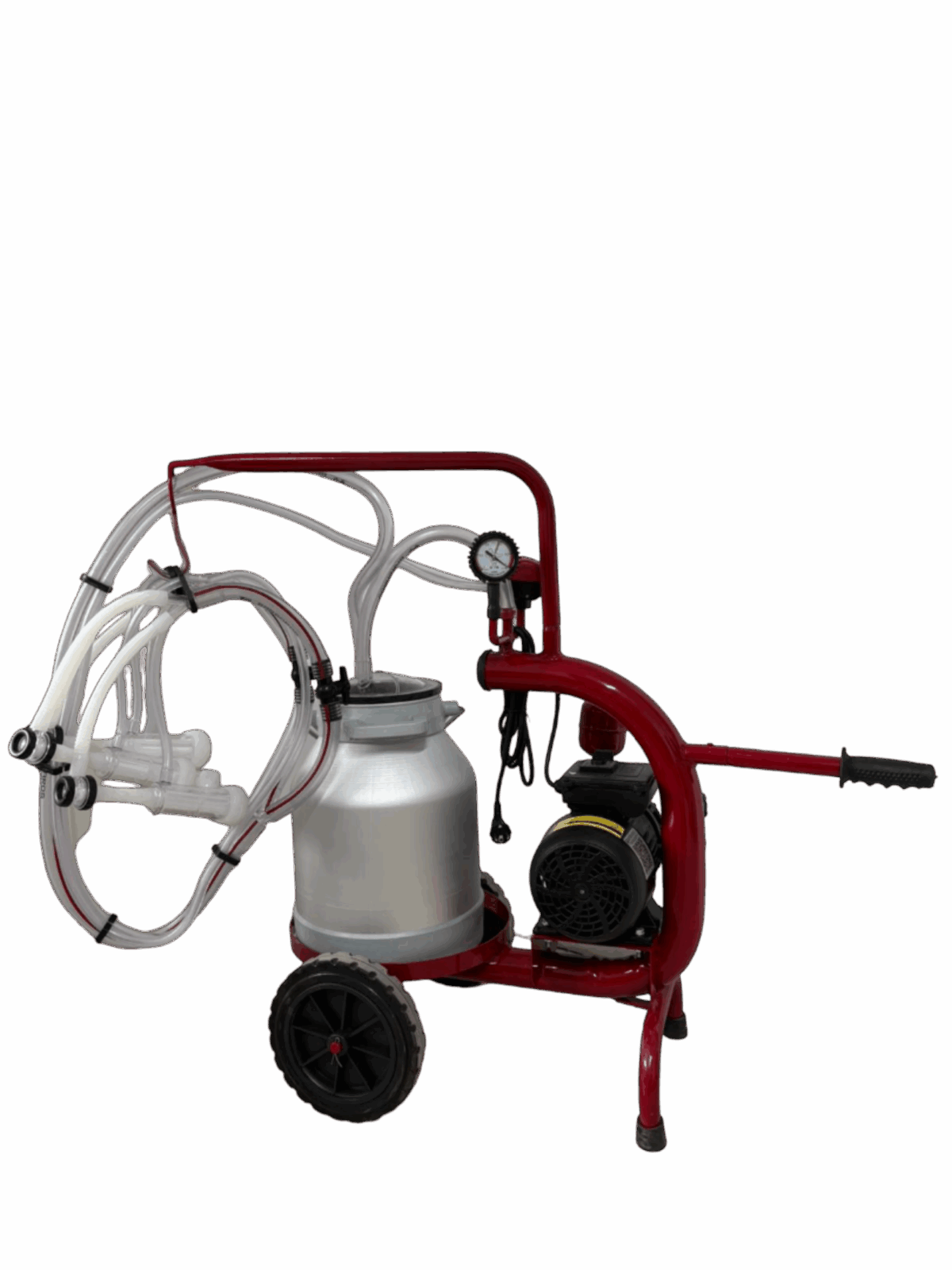Aparat de muls capre, 2 posturi, 1 bidon 20l aluminiu, pahare plastic, 250l/min, 0,55kw - imagine 1